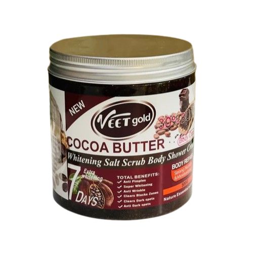 VEET GOLD Cocoa Butter Super Lightening Moisturizing Salt Body Scrub Shower Cream