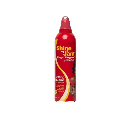 Ampro Shine 'N Jam Magic Fingers Setting Mousse For Braiders | Extra Firm hold - 12oz