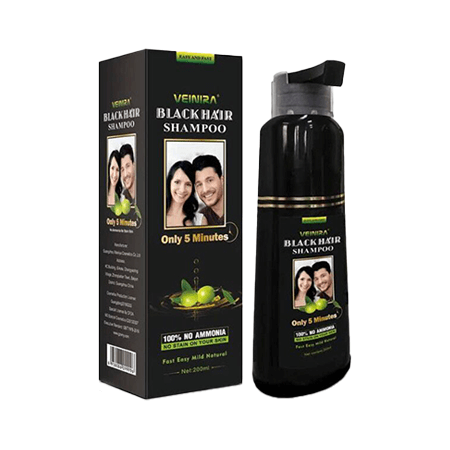 VEINIRA Black Hair Colour Shampoo Men and Women - 200ml