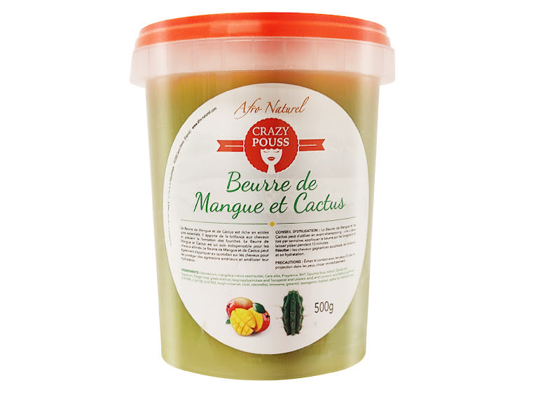 CRAZY POUSS Beurre de mangue et cactus pour cheveux 500g